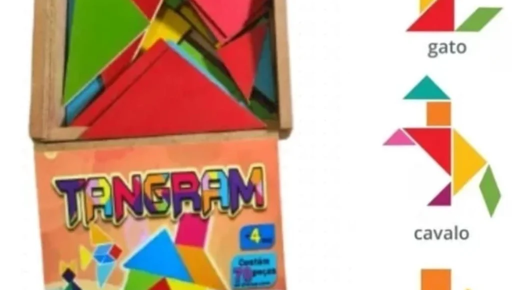 Tamgram de Madeira Colorido (3+ anos)