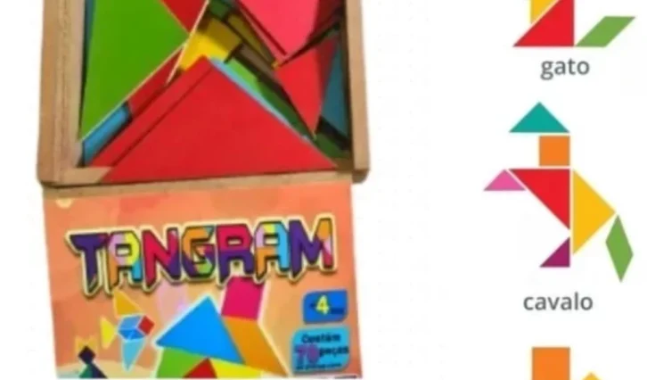 Tamgram de Madeira Colorido (3+ anos)