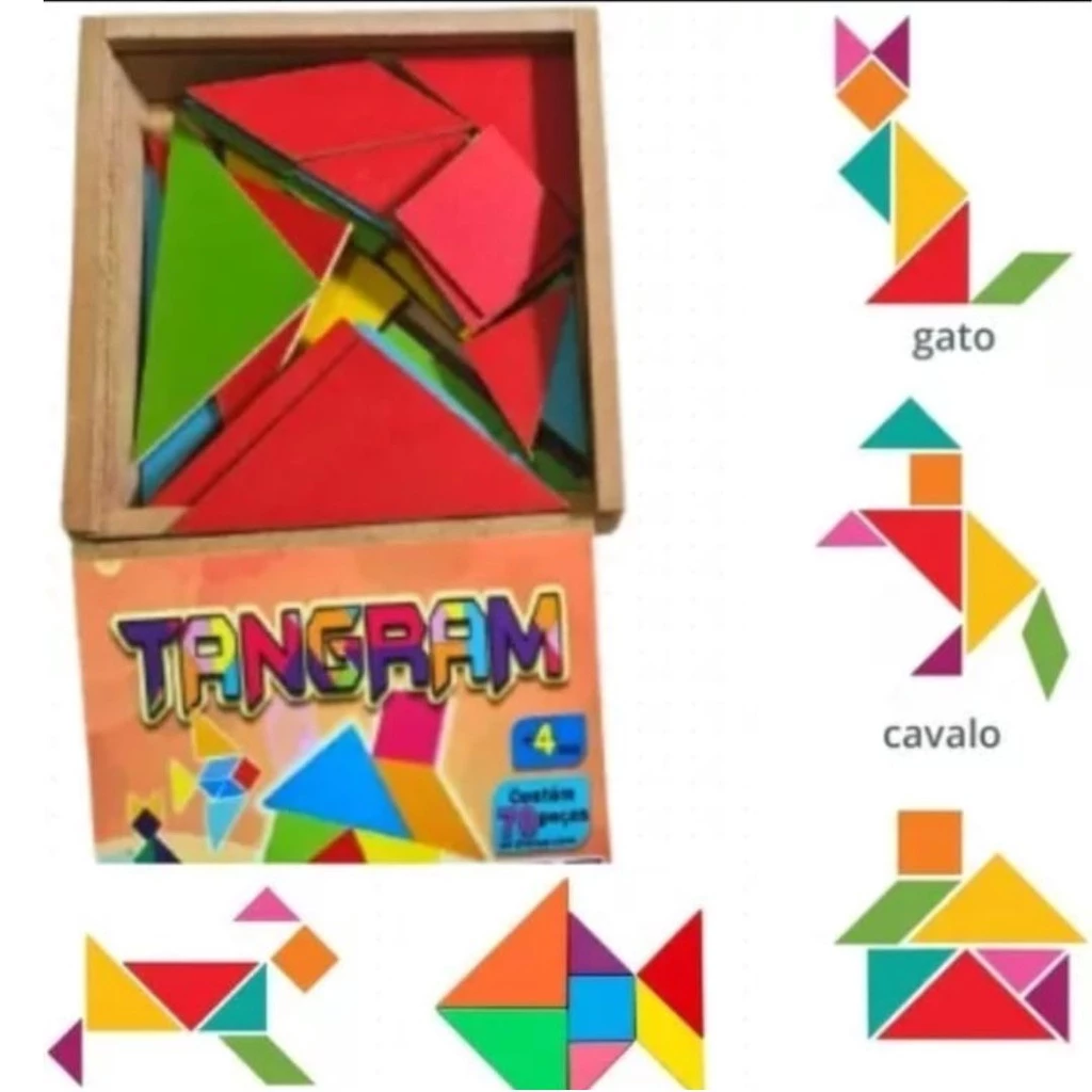 Tamgram de Madeira Colorido